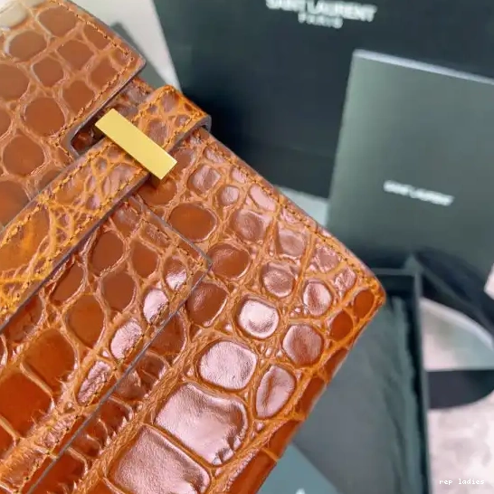 Repzbay REP YSL IN LEATHER CLUTCH MANHATTAN CROCODILE-EMBOSSED 0518